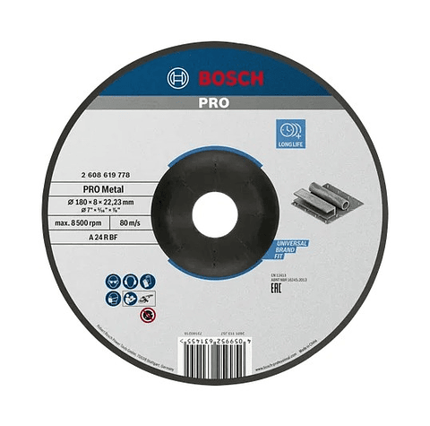 Disco de rebarbar colado Ø180mm PRO Metal BOSCH