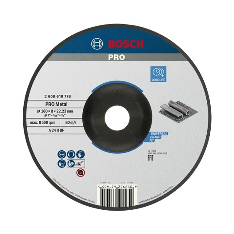 Disco de rebarbar colado Ø180mm PRO Metal BOSCH 1