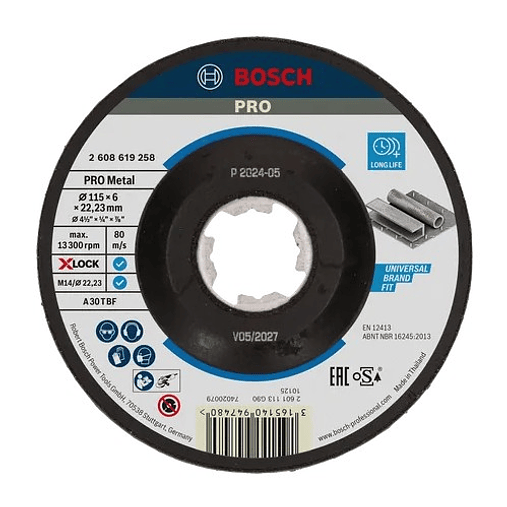 Disco de rebarbar Ø115mm colado PRO Metal BOSCH  1
