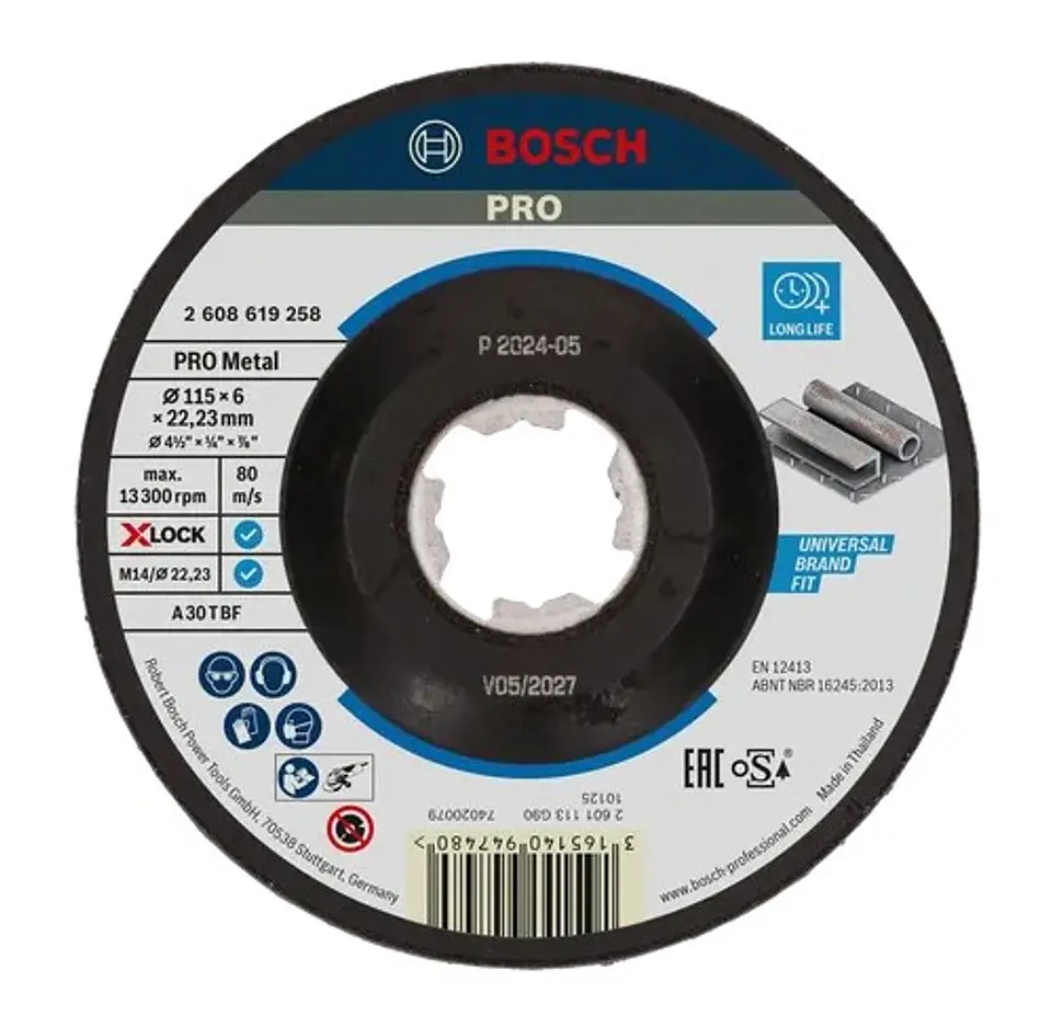 Disco de rebarbar Ø115mm colado PRO Metal BOSCH  1