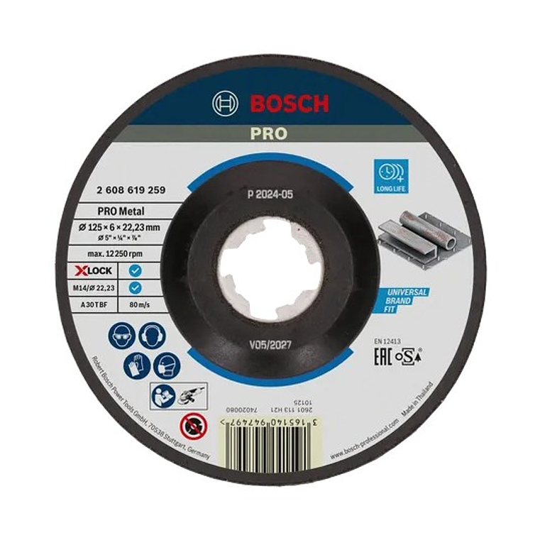 Disco de rebarbar Ø125mm colado PRO Metal BOSCH 1