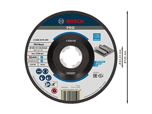 Disco de rebarbar Ø125mm colado PRO Metal BOSCH