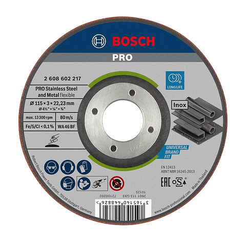 Disco de rebarbar Ø115mm colado PRO Semi-Flexible BOSCH 