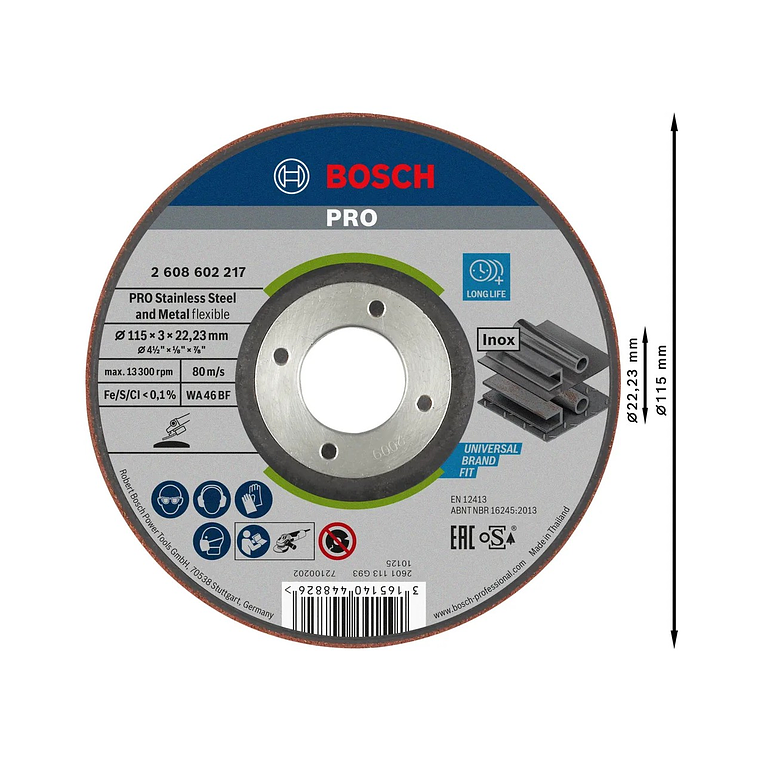 Disco de rebarbar Ø115mm colado PRO Semi-Flexible BOSCH  2
