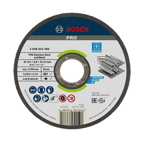 Disco abrasivo colado Ø115mm PRO Stainless Steel and Metal BOSCH 