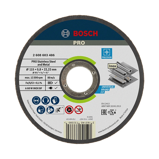 Disco abrasivo colado Ø115mm PRO Stainless Steel and Metal BOSCH  1