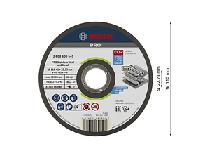 Disco abrasivo colado Ø115mm PRO Stainless Steel and Metal BOSCH 
