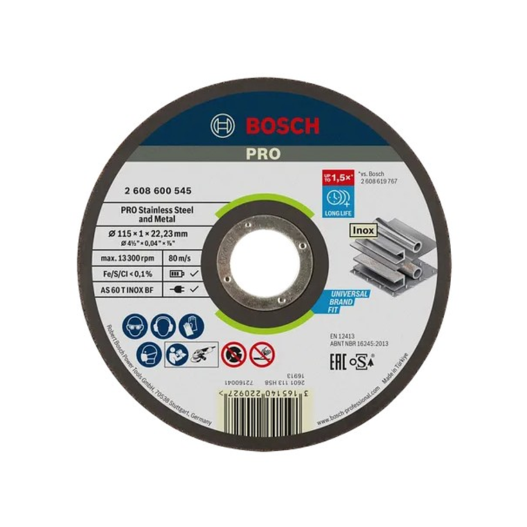 Disco abrasivo colado Ø115mm PRO Stainless Steel and Metal BOSCH  1