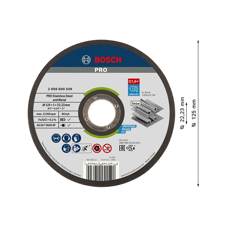 Disco abrasivo colado Ø125mm PRO Stainless Steel and Metal BOSCH 2
