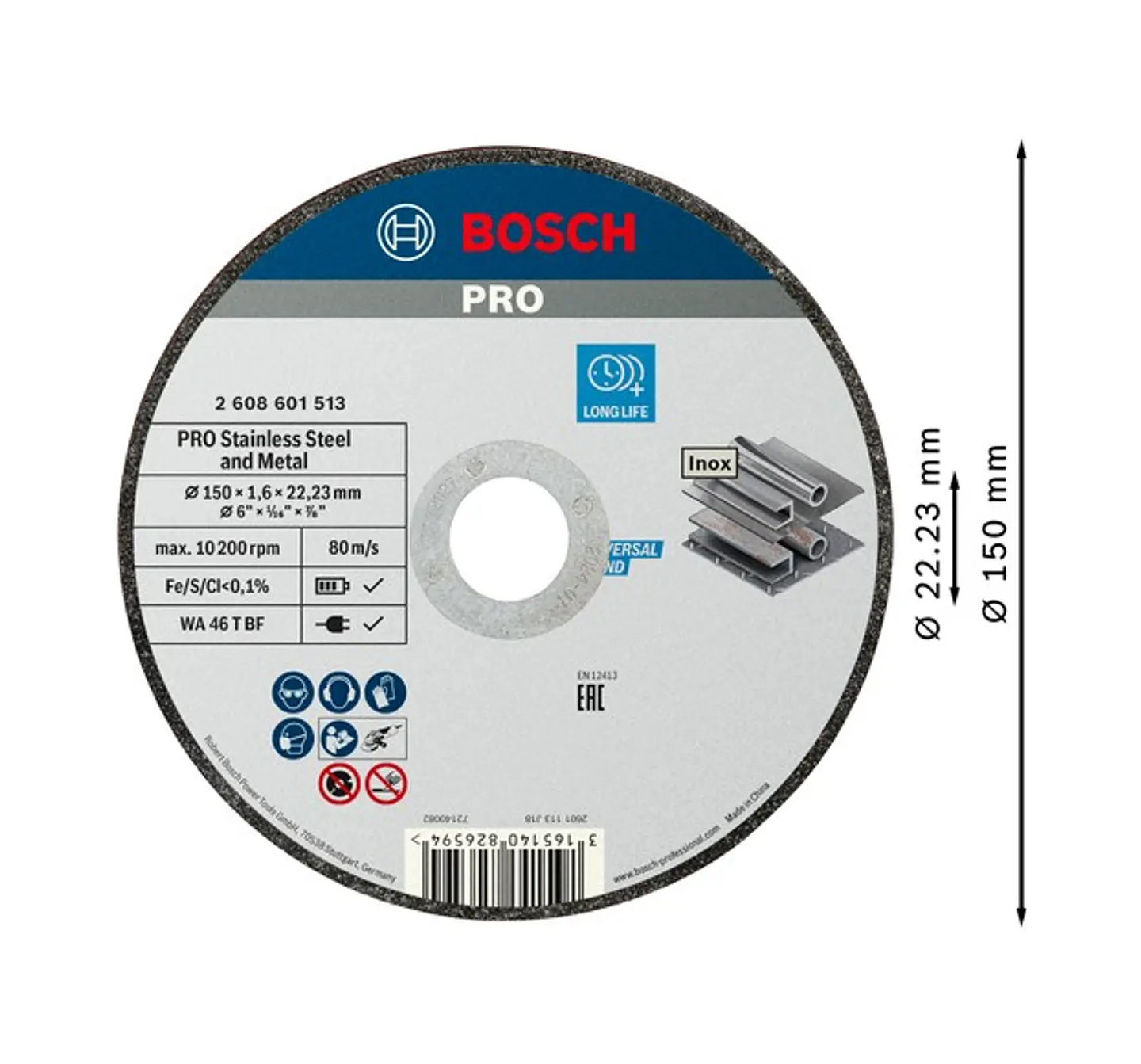 Disco abrasivo colado Ø150mm PRO Stainless Steel and Metal BOSCH 2