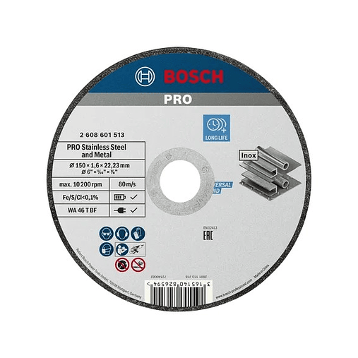 Disco abrasivo colado Ø150mm PRO Stainless Steel and Metal BOSCH 1