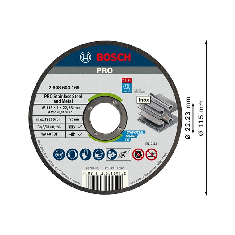 Disco abrasivo colado Ø115mm PRO Stainless Steel and Metal BOSCH 2