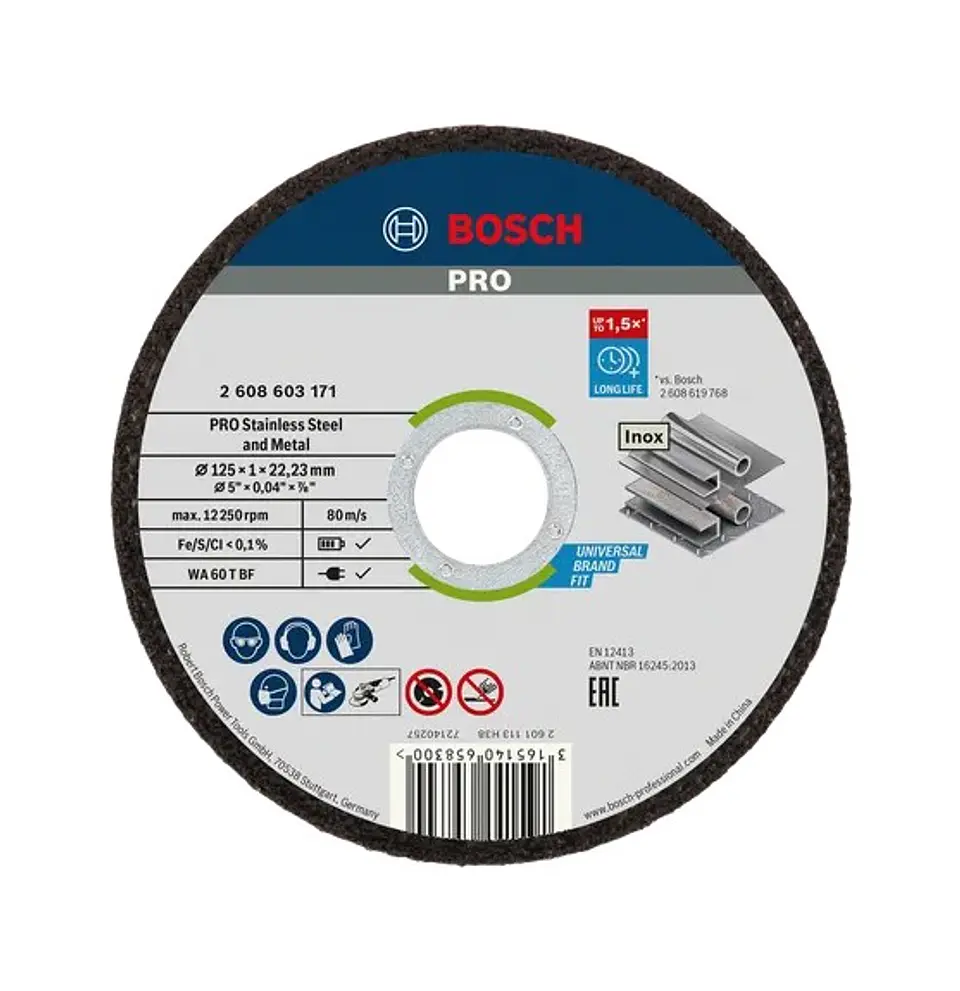 Disco abrasivo colado Ø125mm PRO Stainless Steel and Metal BOSCH 1