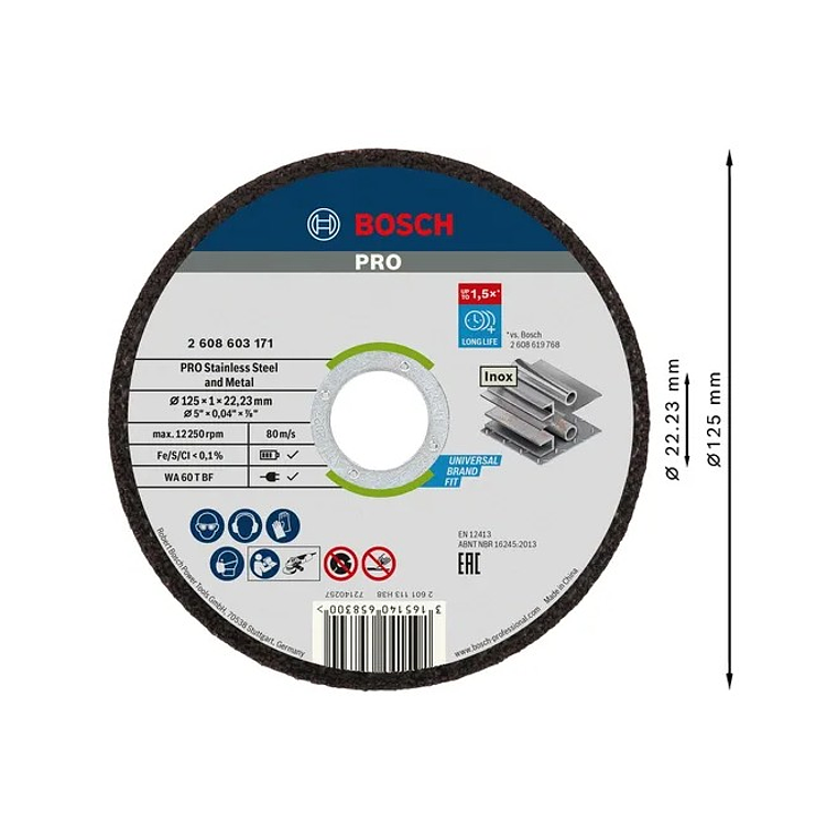 Disco abrasivo colado Ø125mm PRO Stainless Steel and Metal BOSCH 2