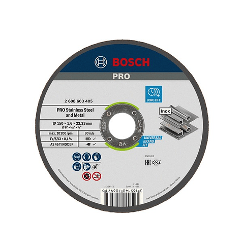 Disco abrasivo colado Ø150mm PRO Stainless Steel and Metal (1 unidade) BOSCH
