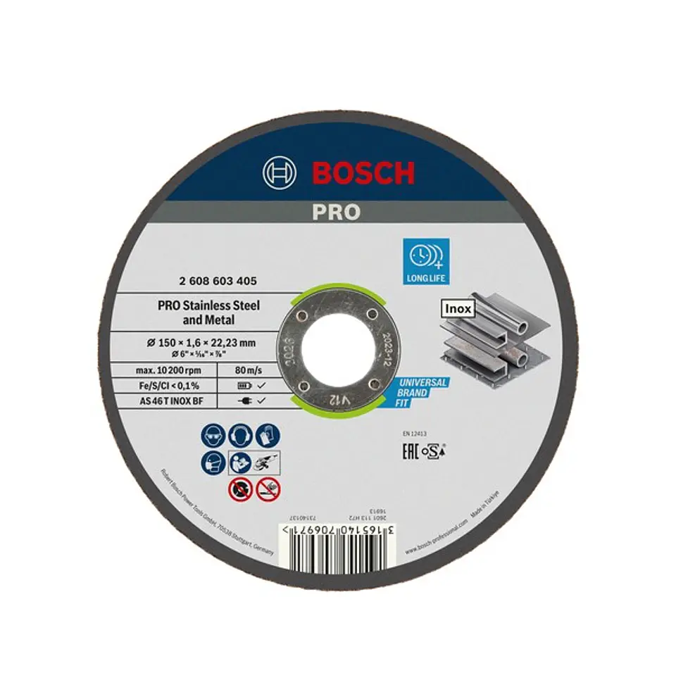 Disco abrasivo colado Ø150mm PRO Stainless Steel and Metal (1 unidade) BOSCH 1