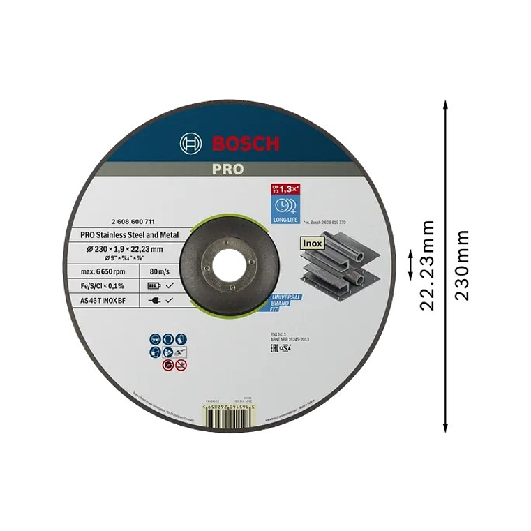 Disco abrasivo colado Ø230mm PRO Stainless Steel and Metal BOSCH 2