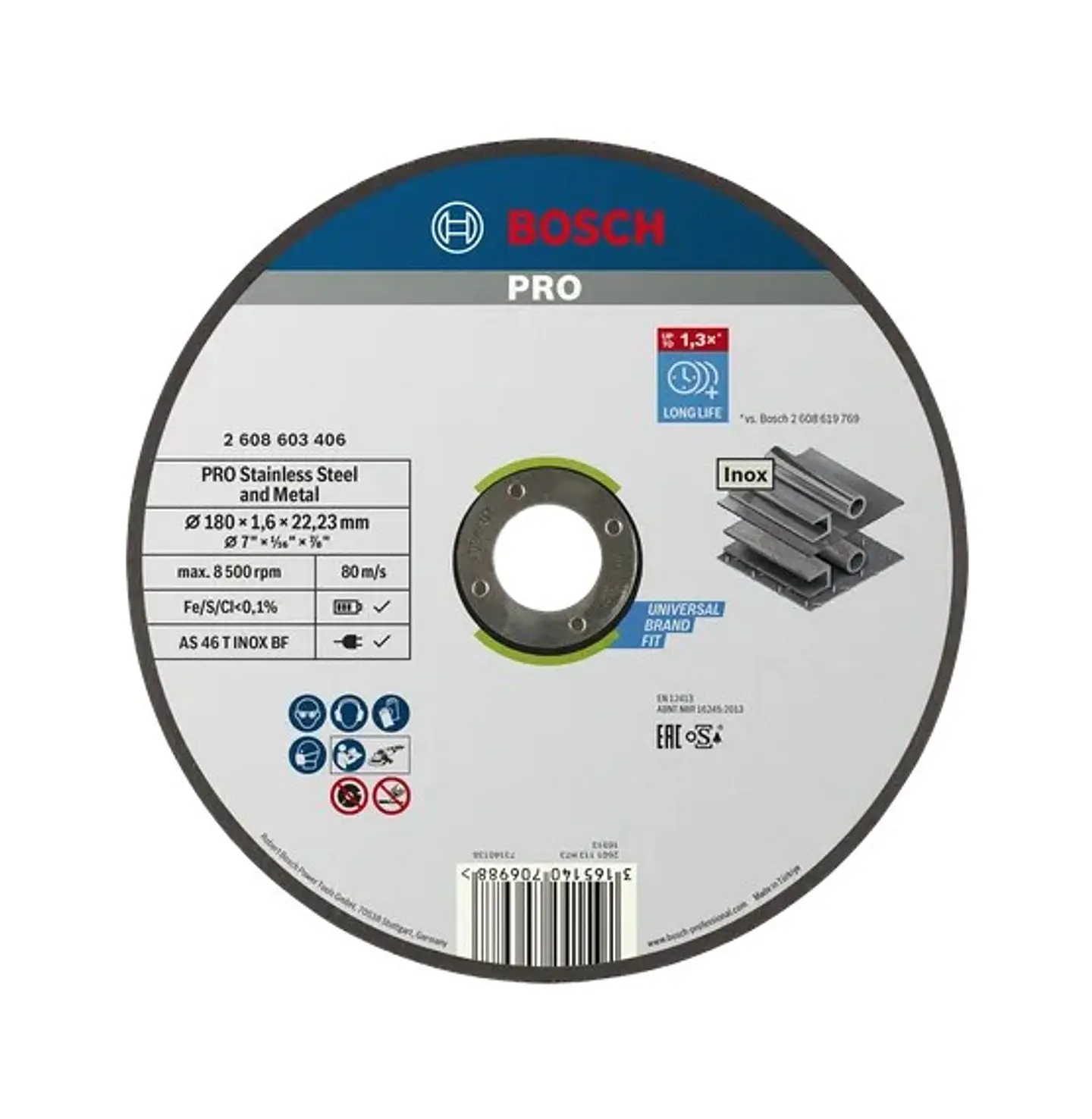 Disco abrasivo colado Ø180mm PRO Stainless Steel and Metal BOSCH 1