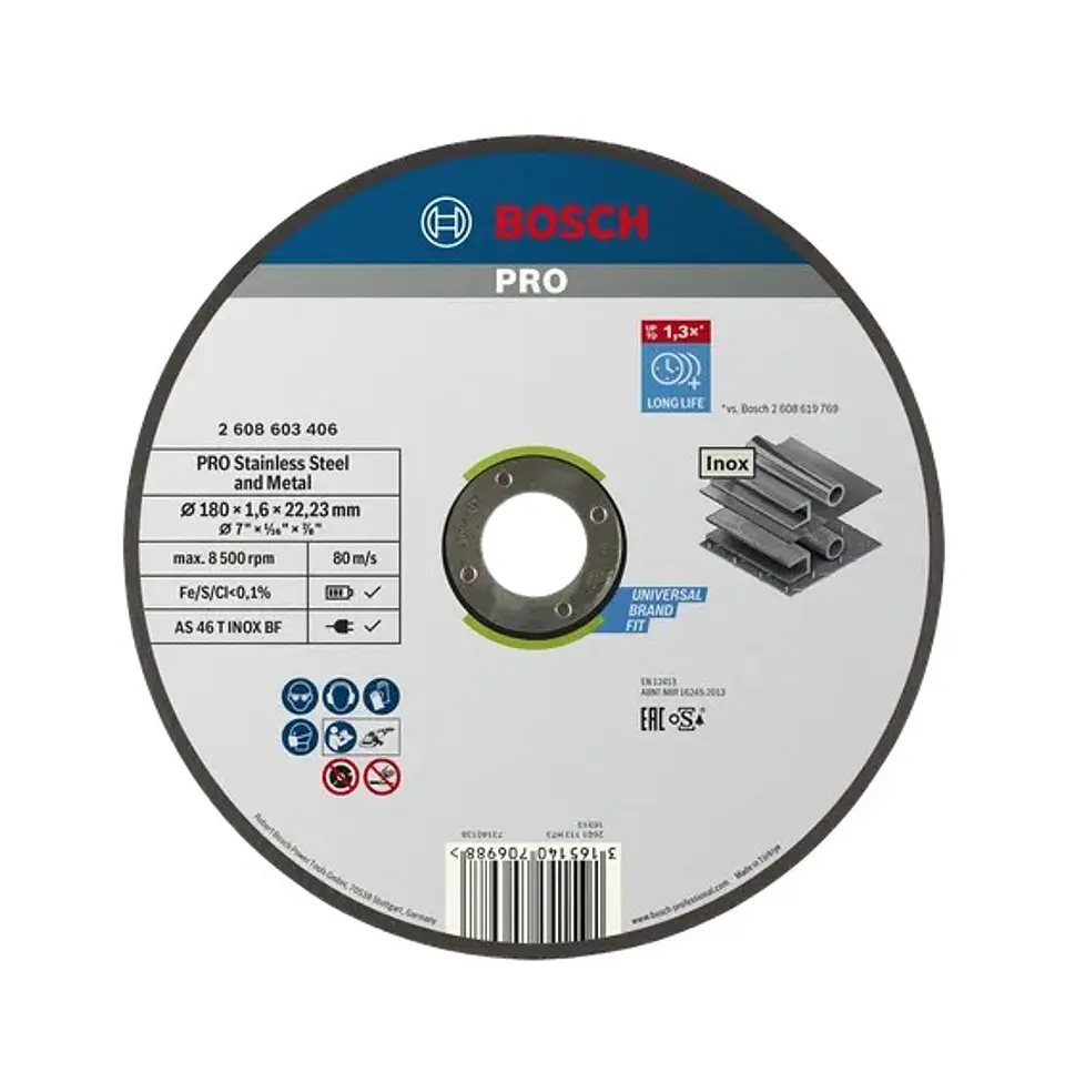 Disco abrasivo colado Ø180mm PRO Stainless Steel and Metal BOSCH 1