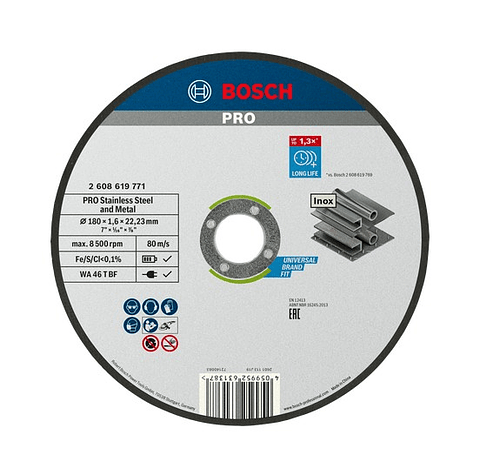 Disco abrasivo colado Ø180mm PRO Stainless Steel and Metal BOSCH