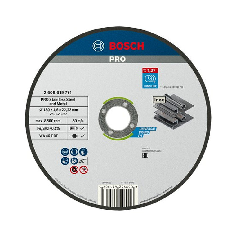 Disco abrasivo colado Ø180mm PRO Stainless Steel and Metal BOSCH 1