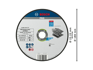 Disco abrasivo colado Ø180mm PRO Stainless Steel and Metal BOSCH