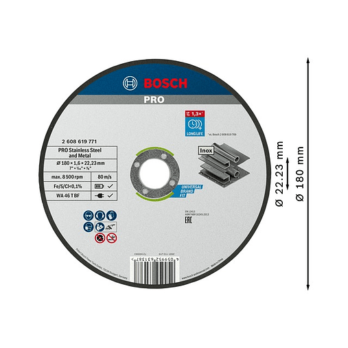 Disco abrasivo colado Ø180mm PRO Stainless Steel and Metal BOSCH 2