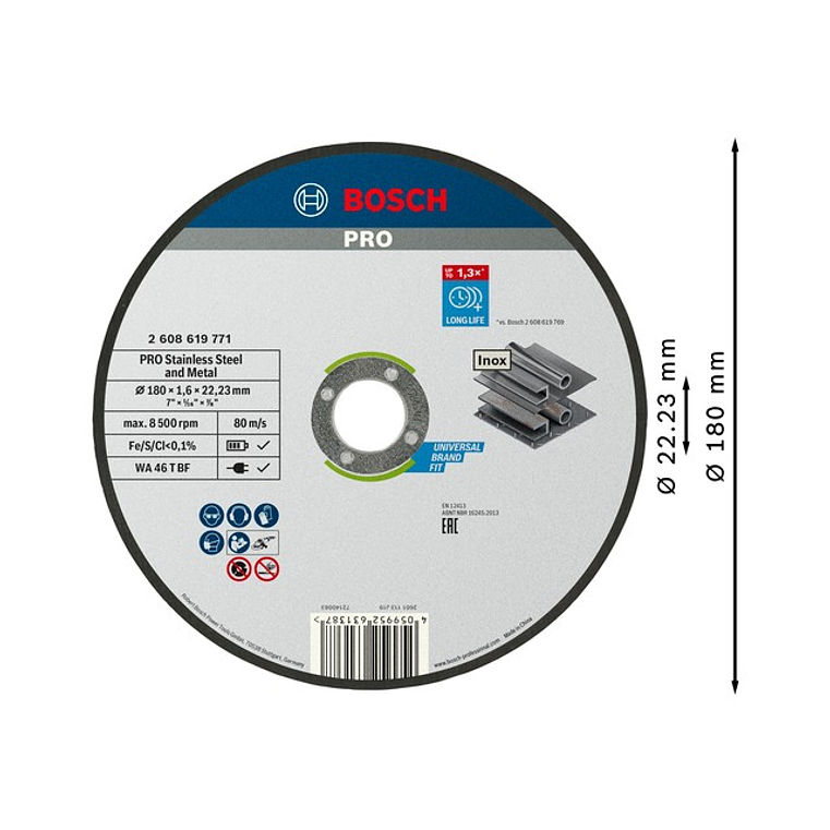 Disco abrasivo colado Ø180mm PRO Stainless Steel and Metal BOSCH 2