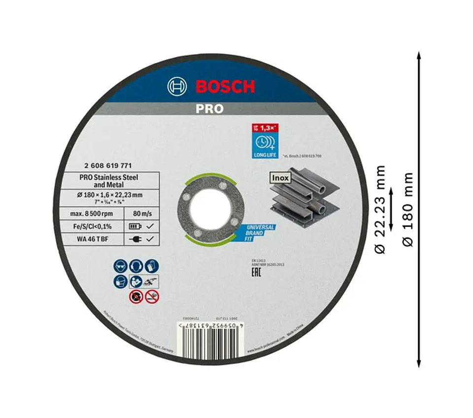 Disco abrasivo colado Ø180mm PRO Stainless Steel and Metal BOSCH 2