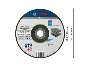 Disco abrasivo colado Ø180mm PRO Stainless Steel and Metal BOSCH