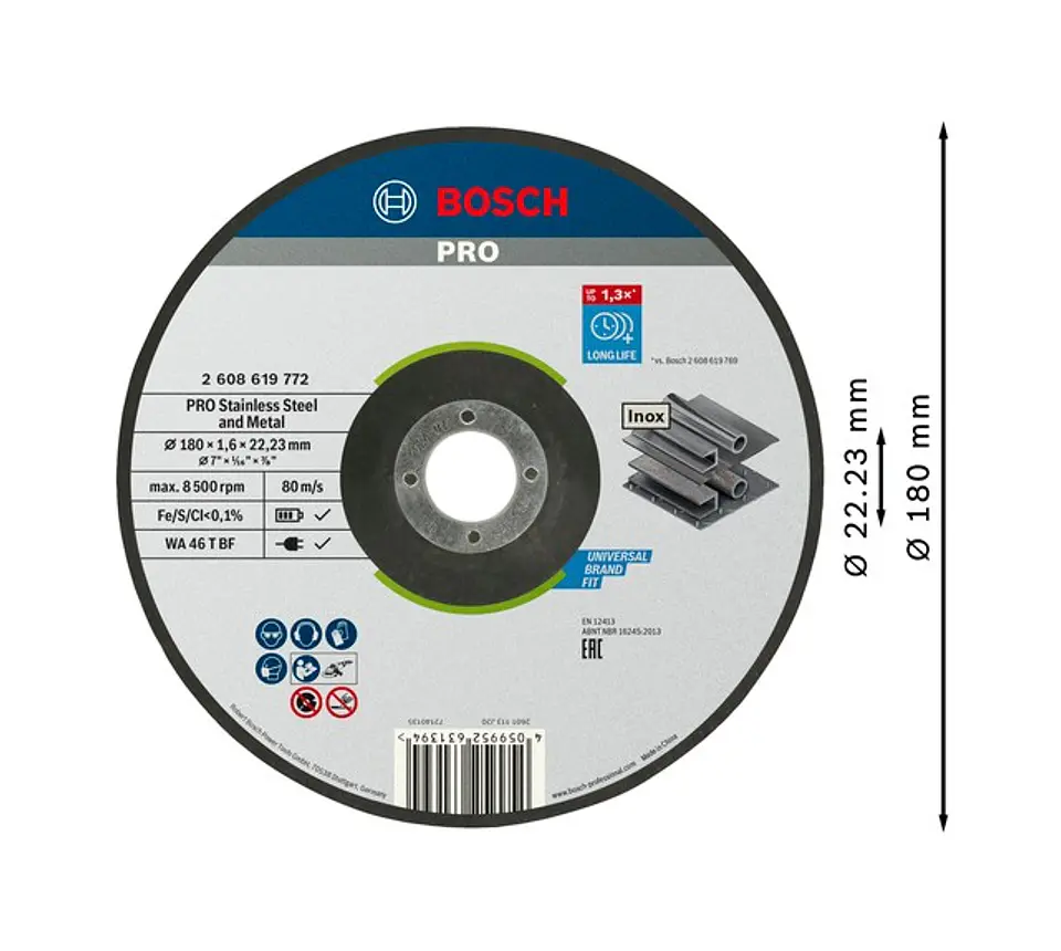 Disco abrasivo colado Ø180mm PRO Stainless Steel and Metal BOSCH 2