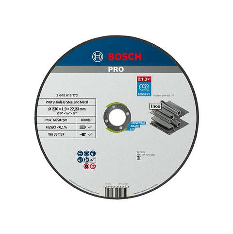 Disco abrasivo colado Ø230mm PRO Stainless Steel and Metal BOSCH 