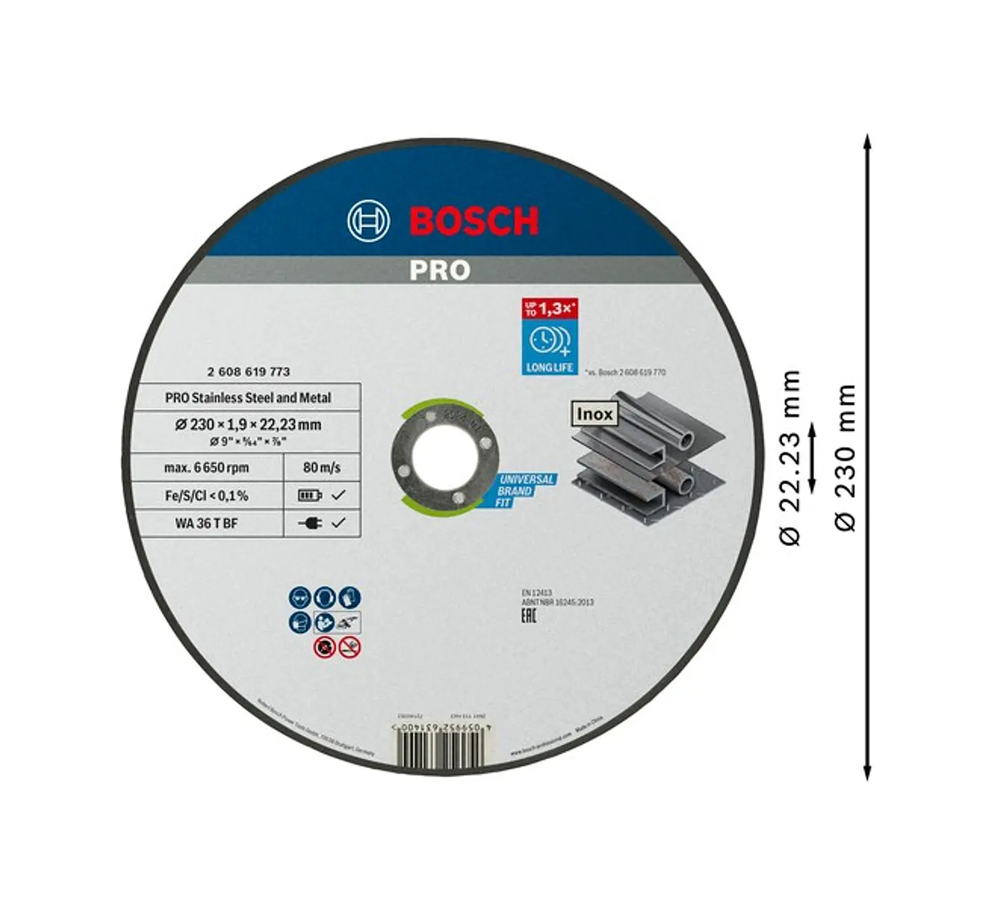 Disco abrasivo colado Ø230mm PRO Stainless Steel and Metal BOSCH  2