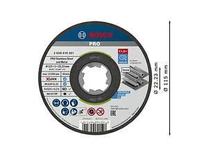 Disco abrasivo colado Ø115mm PRO Stainless Steel and Metal BOSCH 