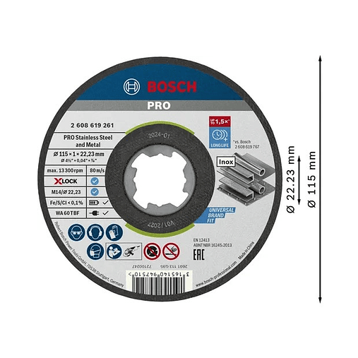 Disco abrasivo colado Ø115mm PRO Stainless Steel and Metal BOSCH  2