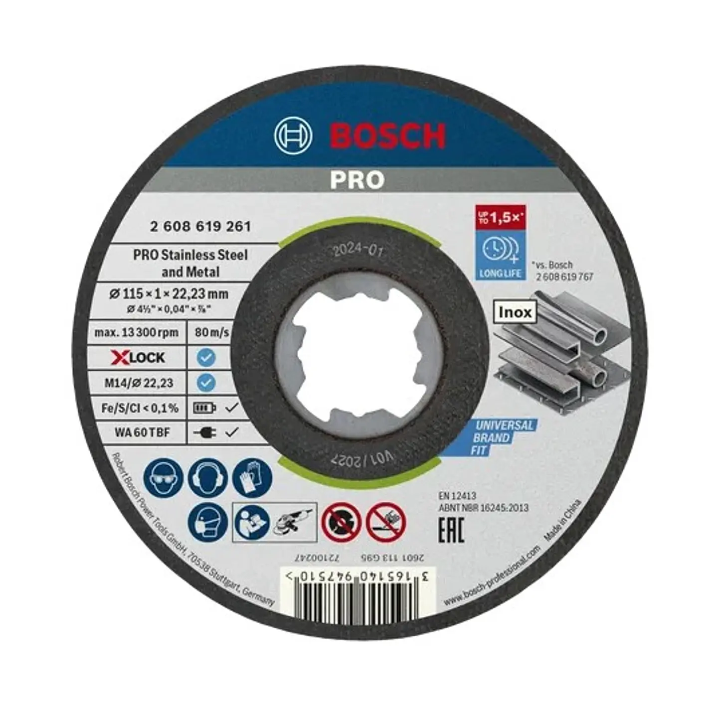 Disco abrasivo colado Ø115mm PRO Stainless Steel and Metal BOSCH  1