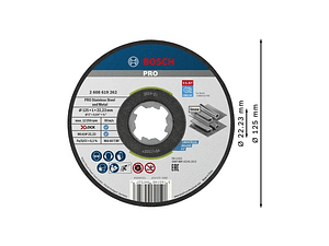 Disco abrasivo colado Ø125mm PRO Stainless Steel and Metal BOSCH