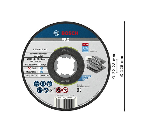Disco abrasivo colado Ø125mm PRO Stainless Steel and Metal BOSCH