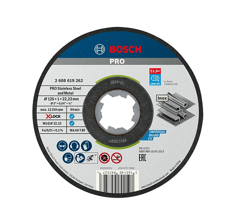 Disco abrasivo colado Ø125mm PRO Stainless Steel and Metal BOSCH
