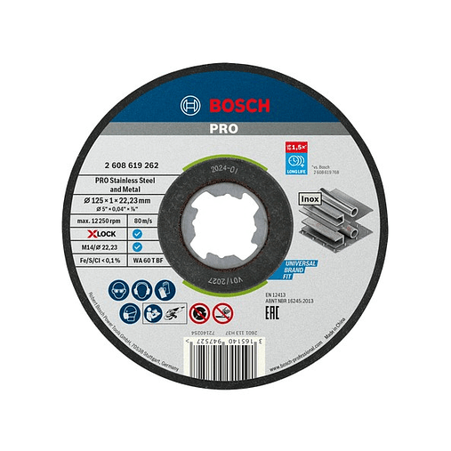 Disco abrasivo colado Ø125mm PRO Stainless Steel and Metal BOSCH 1