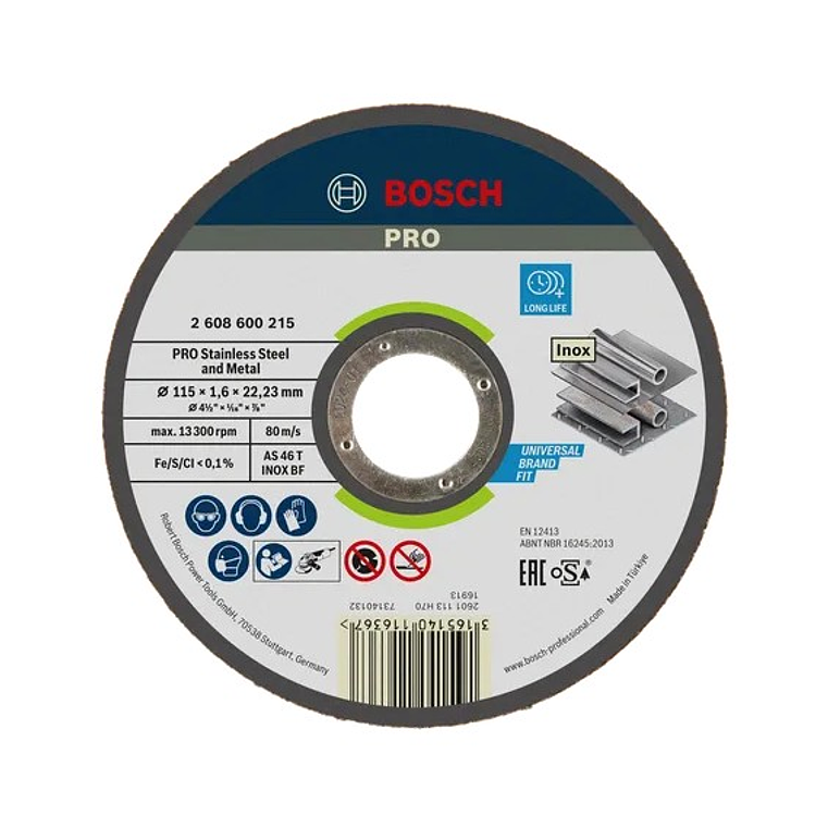 Disco abrasivo colado Ø115mm PRO Stainless Steel and Metal BOSCH  1