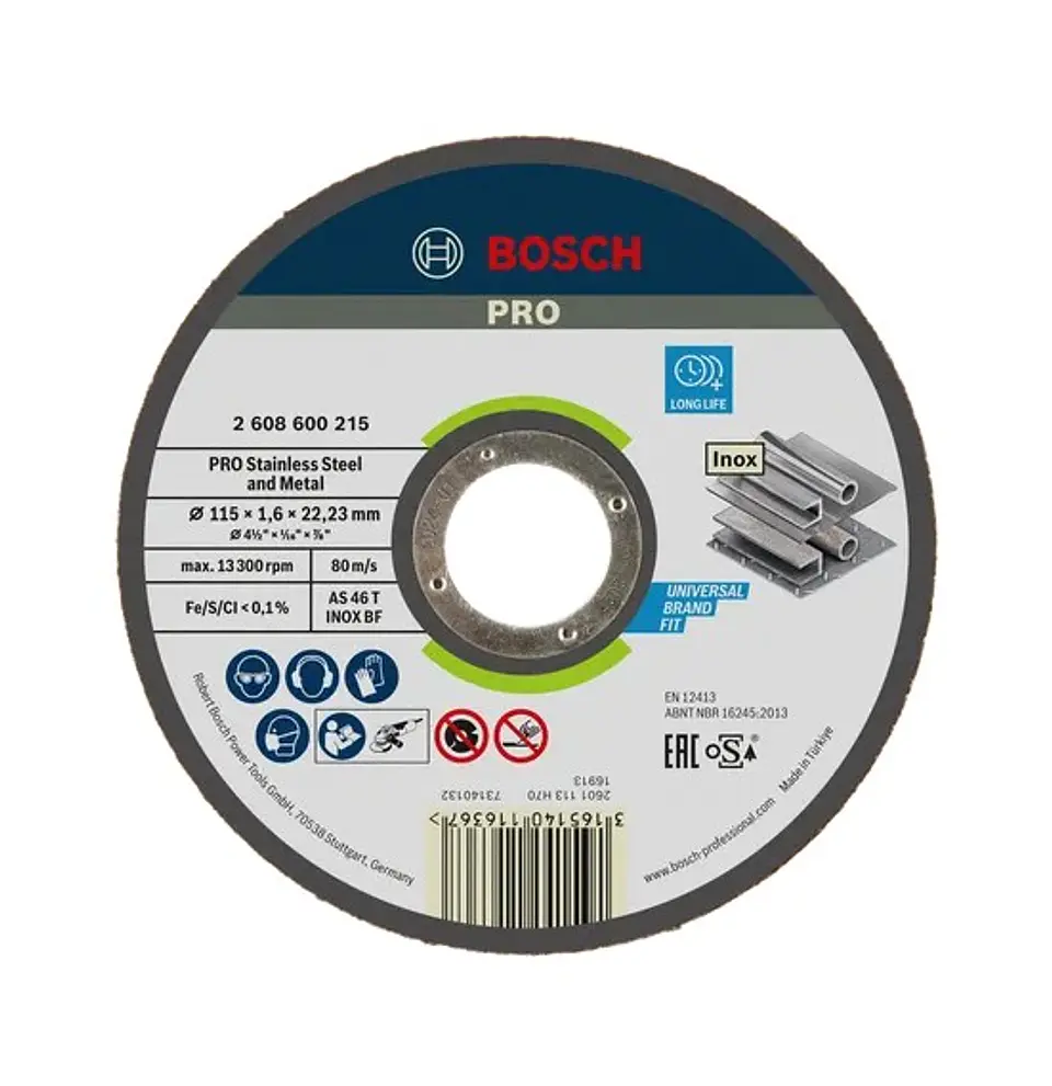 Disco abrasivo colado Ø115mm PRO Stainless Steel and Metal BOSCH  1