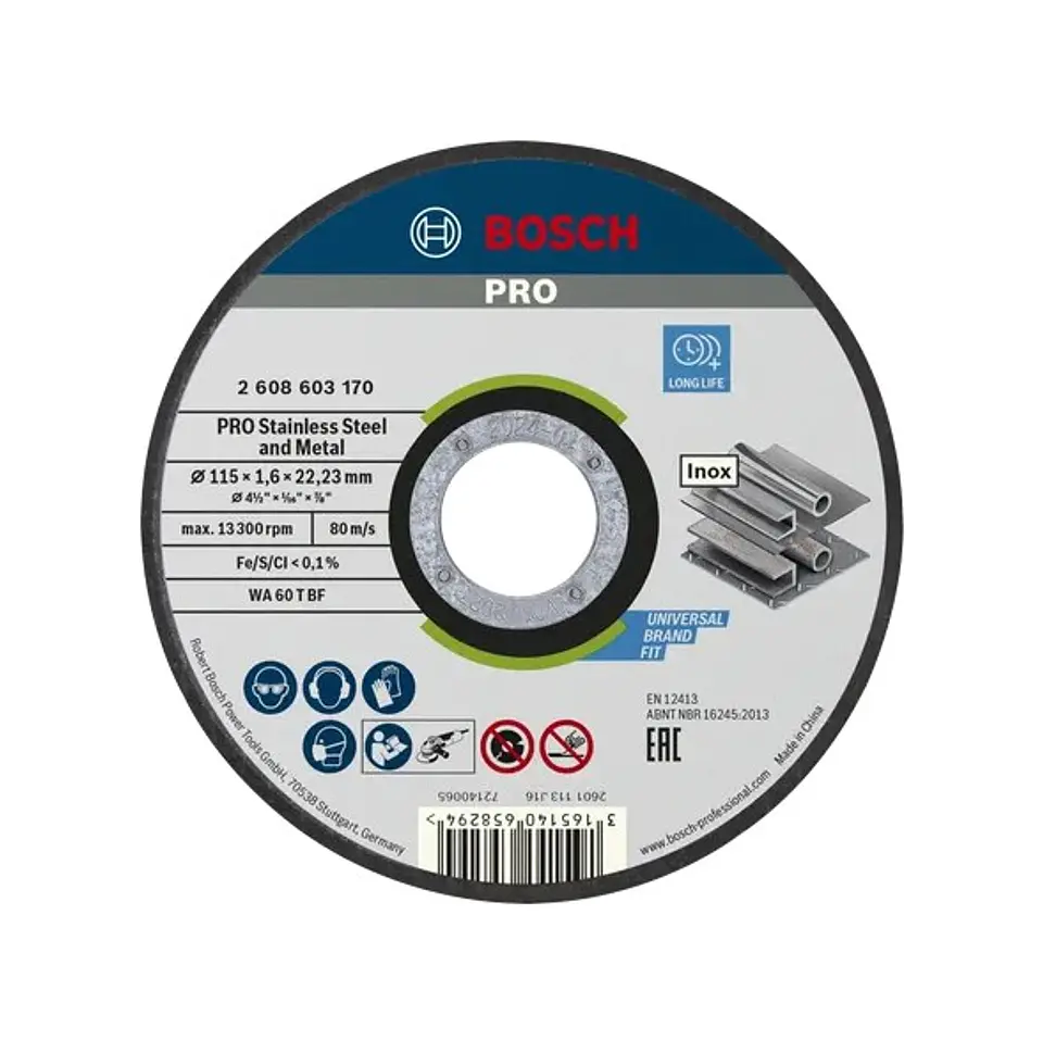 Disco abrasivo colado Ø115mm PRO Stainless Steel and Metal BOSCH 1