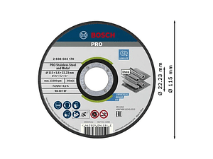 Disco abrasivo colado Ø115mm PRO Stainless Steel and Metal BOSCH