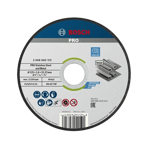Disco abrasivo colado Ø125mm PRO Stainless Steel and Metal BOSCH 1