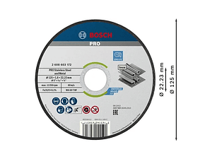 Disco abrasivo colado Ø125mm PRO Stainless Steel and Metal BOSCH