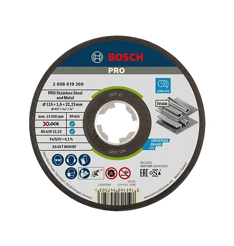 Disco abrasivo colado Ø115mm PRO Stainless Steel and Metal BOSCH 