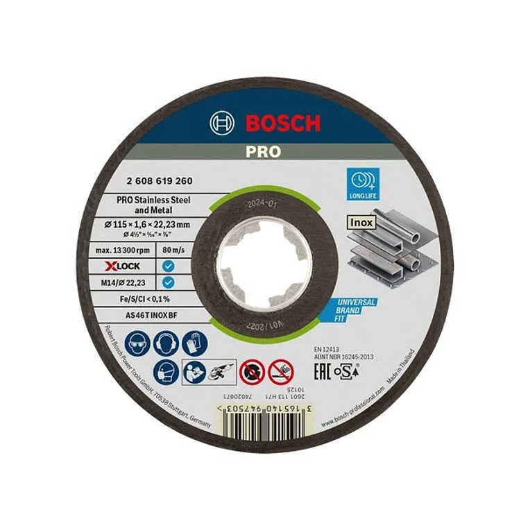 Disco abrasivo colado Ø115mm PRO Stainless Steel and Metal BOSCH  1