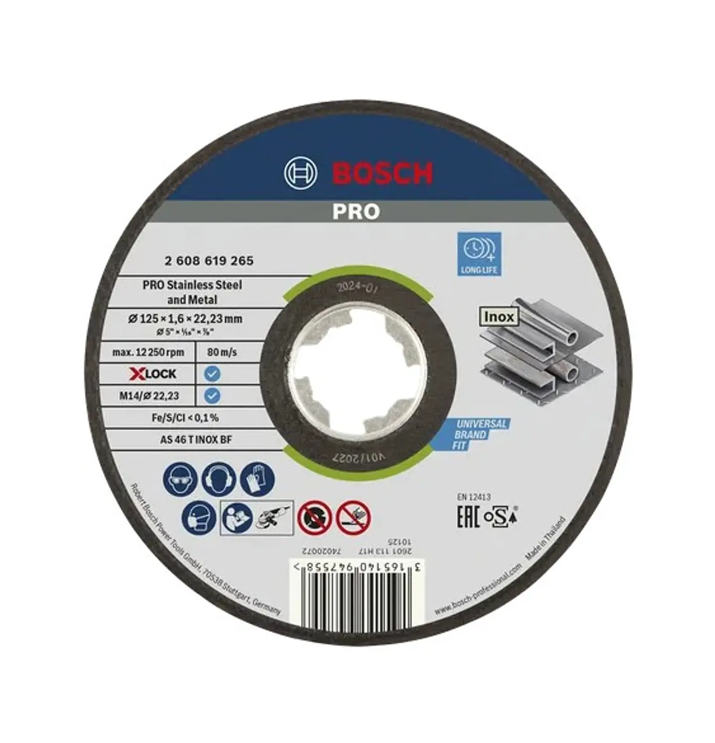 Disco abrasivo colado Ø125mm PRO Stainless Steel and Metal BOSCH 1