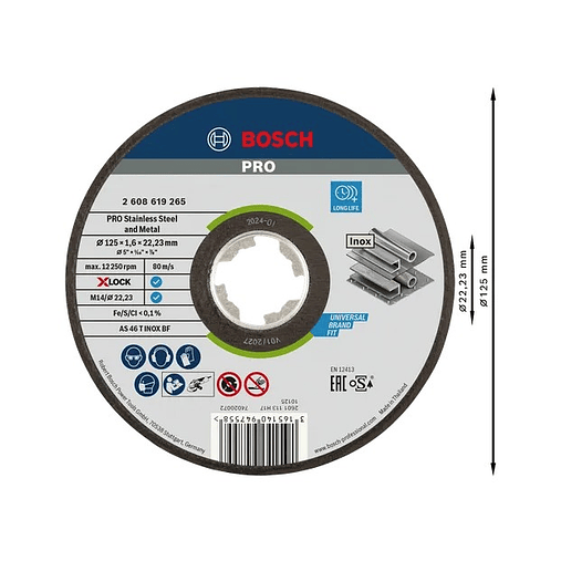 Disco abrasivo colado Ø125mm PRO Stainless Steel and Metal BOSCH 2